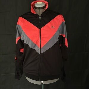 Puma black pink grey zip up size M
